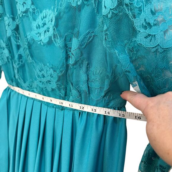 Handmade VTG Lace Dress SZ 10 Long Romantic Feminine Floral Cottagecore Fairy - Picture 11 of 16